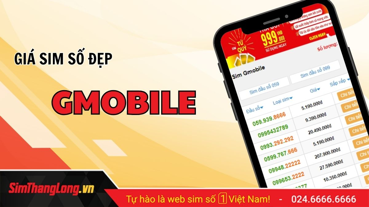 Mỗi một mức giá sẽ có những loại sim số đẹp Gmobile khác nhau