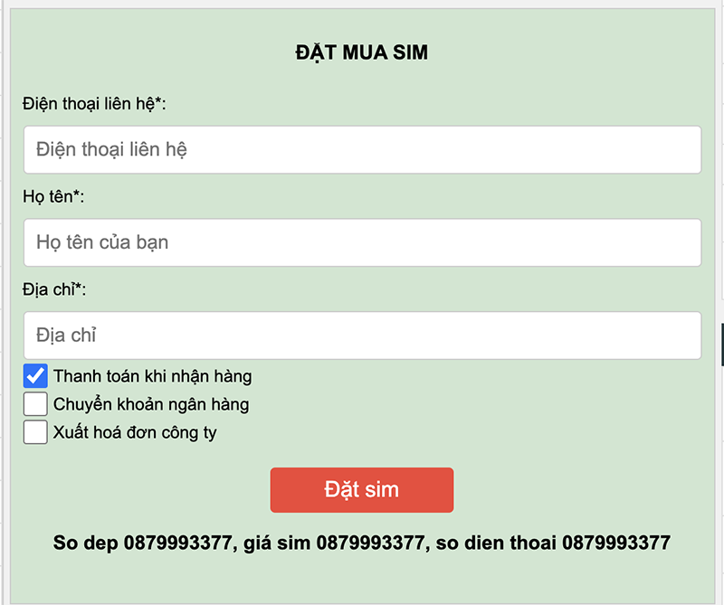 Hướng dẫn đặt mua sim