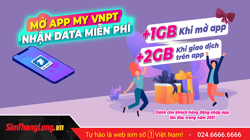 Chương trình mở app My VNPT, nhận ngay 3GB data Vinaphone