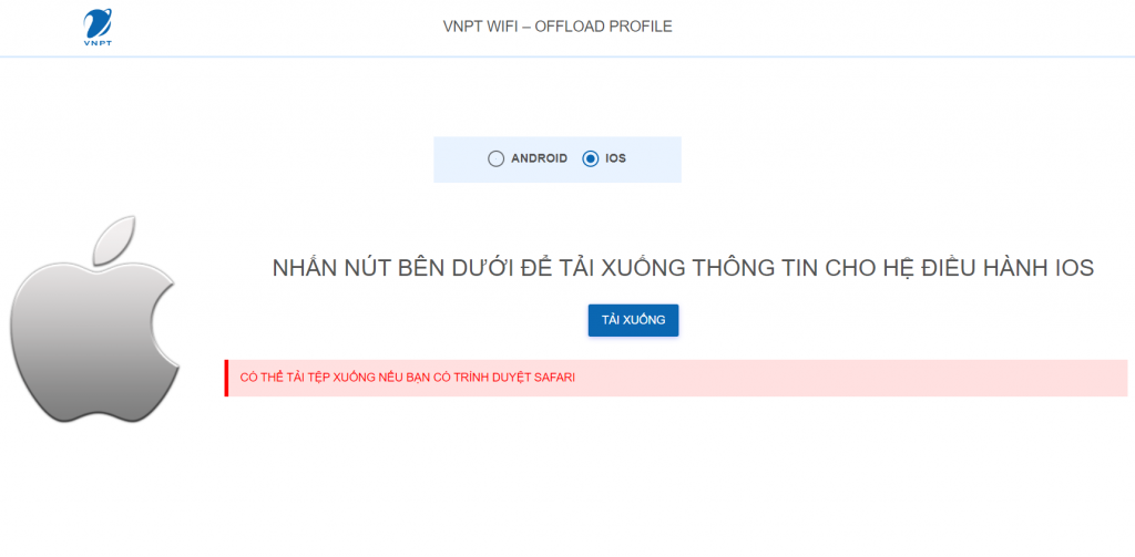 cài VNPT Wifi Offload trên iOS