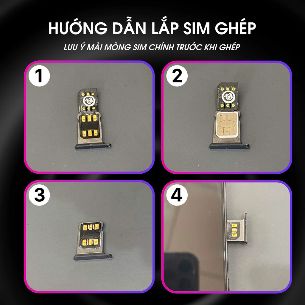 Tiến hành lắp sim ghép