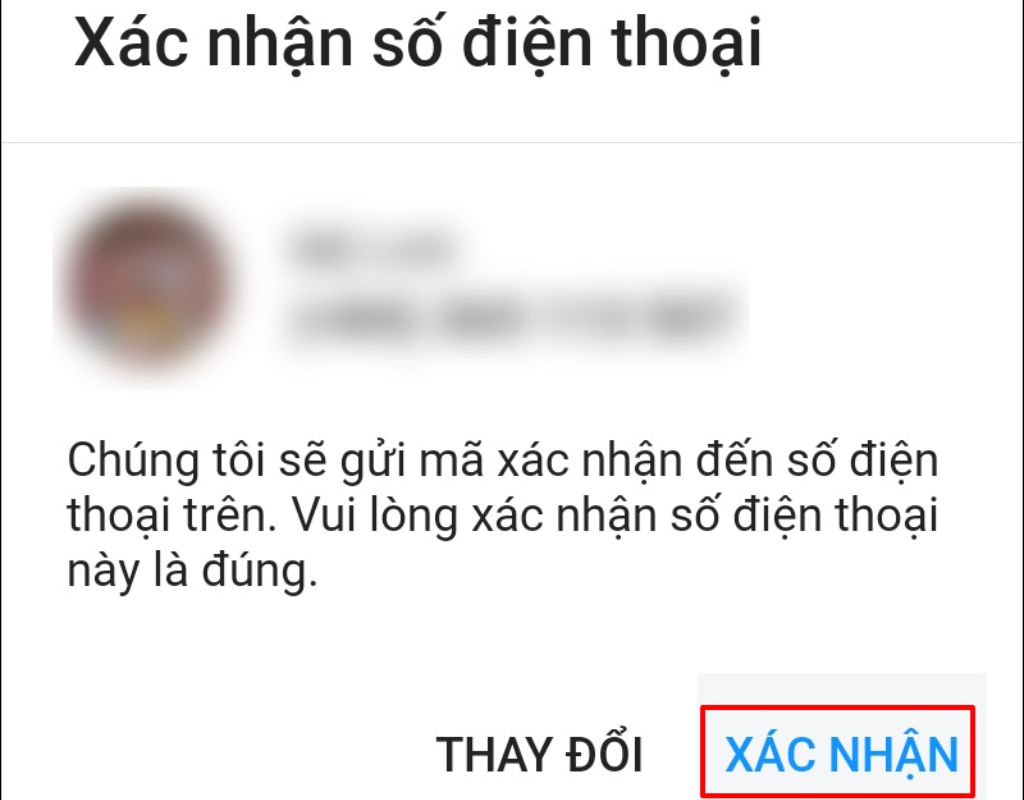 Tiếp theo bấm xác nhận