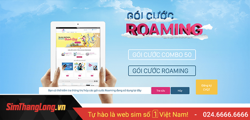 Đăng ký dịch vụu Chuyển vùng Quốc Tế thông qua Website