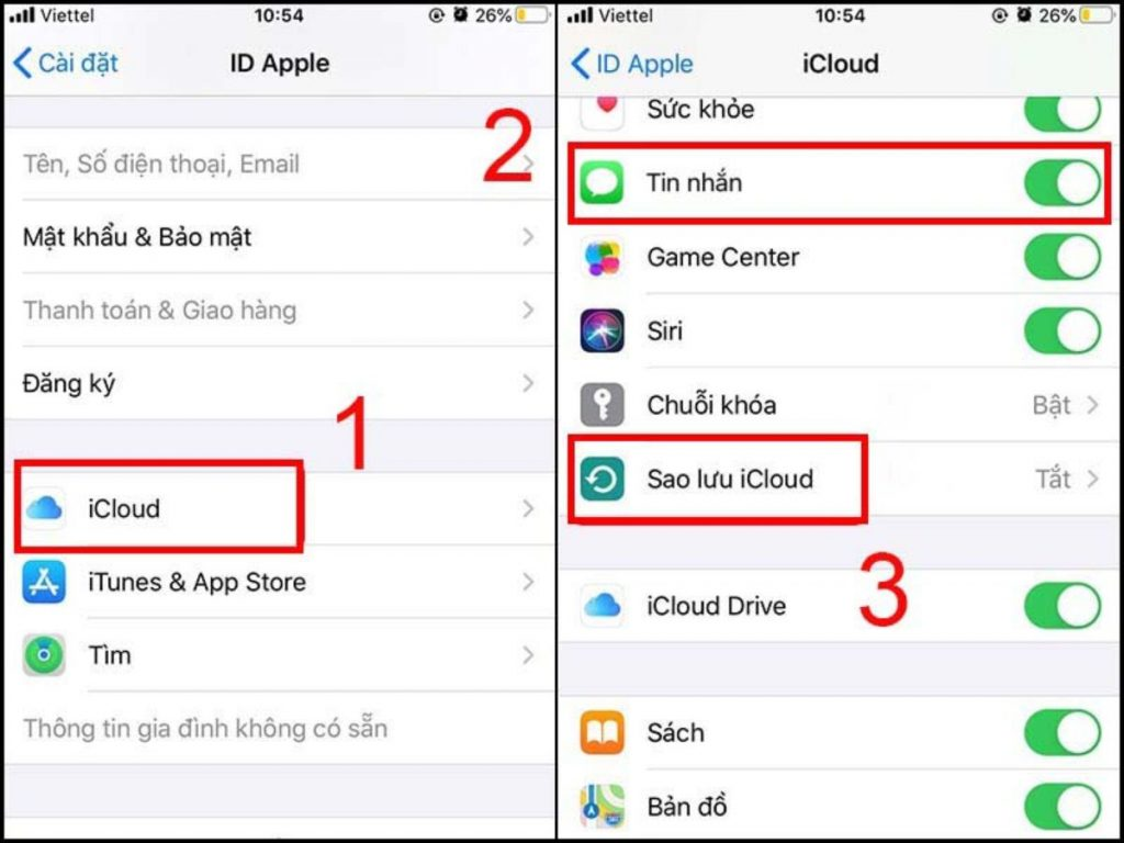 Cách chuyển tin nhắn vào sim trên iPhone