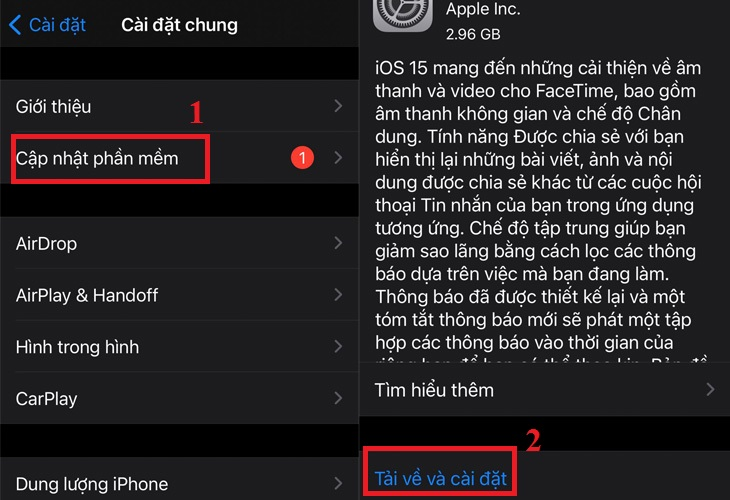 Nâng cấp IOS phiên bản mới