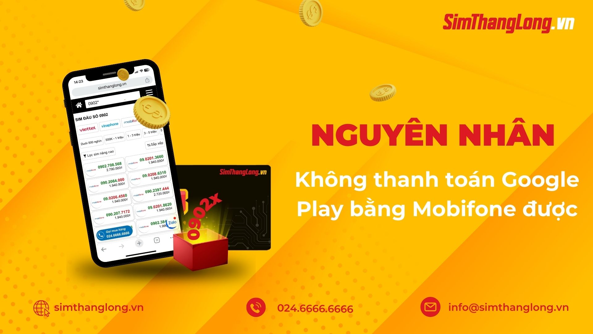 Nguyên nhân không thanh toán google play bằng mobifone được